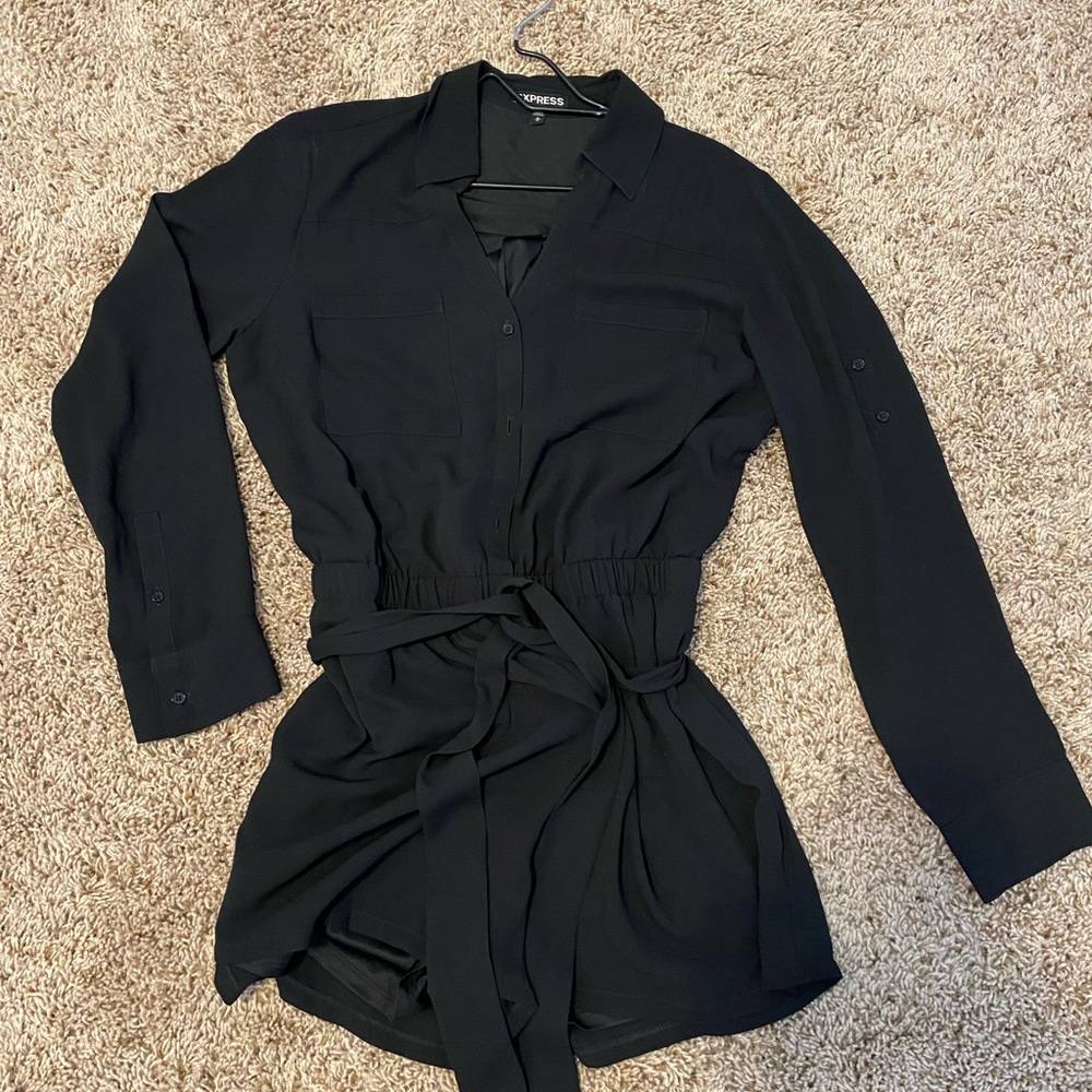 Express long sleeve black romper